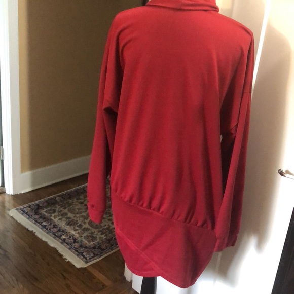 Turtleneck Dress long sleeves wrap front hem Large - Picture 3 of 7